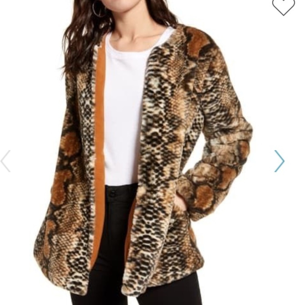 Band of Gypsies Python Pattern Soft Snake Jacket Coat Brand New
